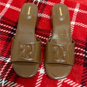 LarroudeSlide Sandals wooden sole